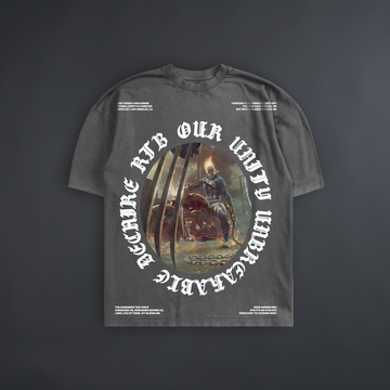 BLOOD & BONE: WOLVERINE vs. GHOST RIDER 'LIMITED' OS LOOSE TEE IN GRAY/BLACK