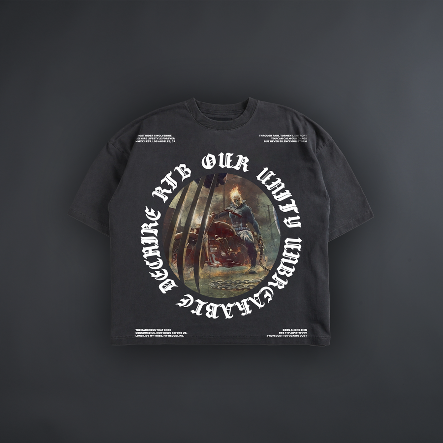 BLOOD & BONE: WOLVERINE vs. GHOST RIDER 'LIMITED' FRENCH TERRY RAW EDGE OS TEE