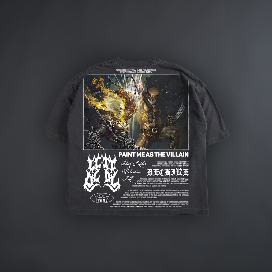 BLOOD & BONE: WOLVERINE vs. GHOST RIDER 'LIMITED' FRENCH TERRY RAW EDGE OS TEE