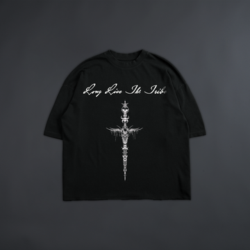 VEIL OF SOLITUDE 'LIMITED' DL:ORIGINALS RAW HEM OS TEE IN BLACK