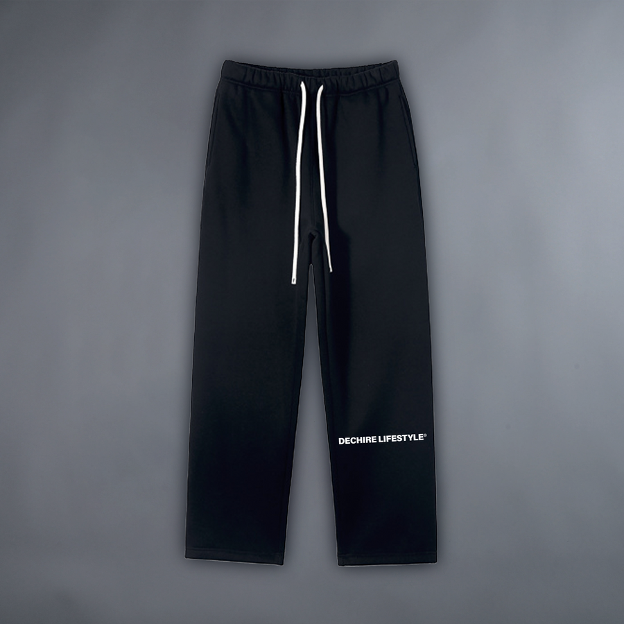 LIFESTYLE 'LIMITED' CLASSIC WIDE LEG SWEATS IN BLACK