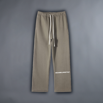 LIFESTYLE 'LIMITED' CLASSIC WIDE LEG SWEATS IN FOREST BROWN