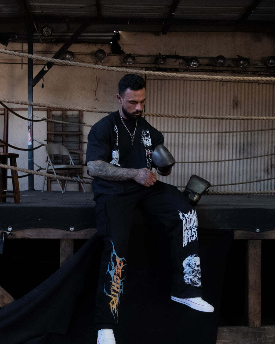 SWORD OF THE SAMURAI 'LIMITED' LA:MADE CARGO SWEATS IN BLACK