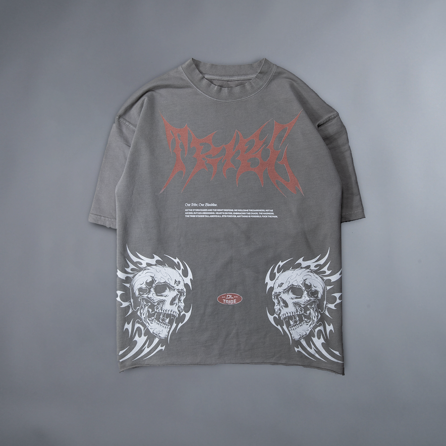 FUCK THE PAIN. 'LIMITED' RAW HEM OVERSIZED TEE IN 1920s GRAY