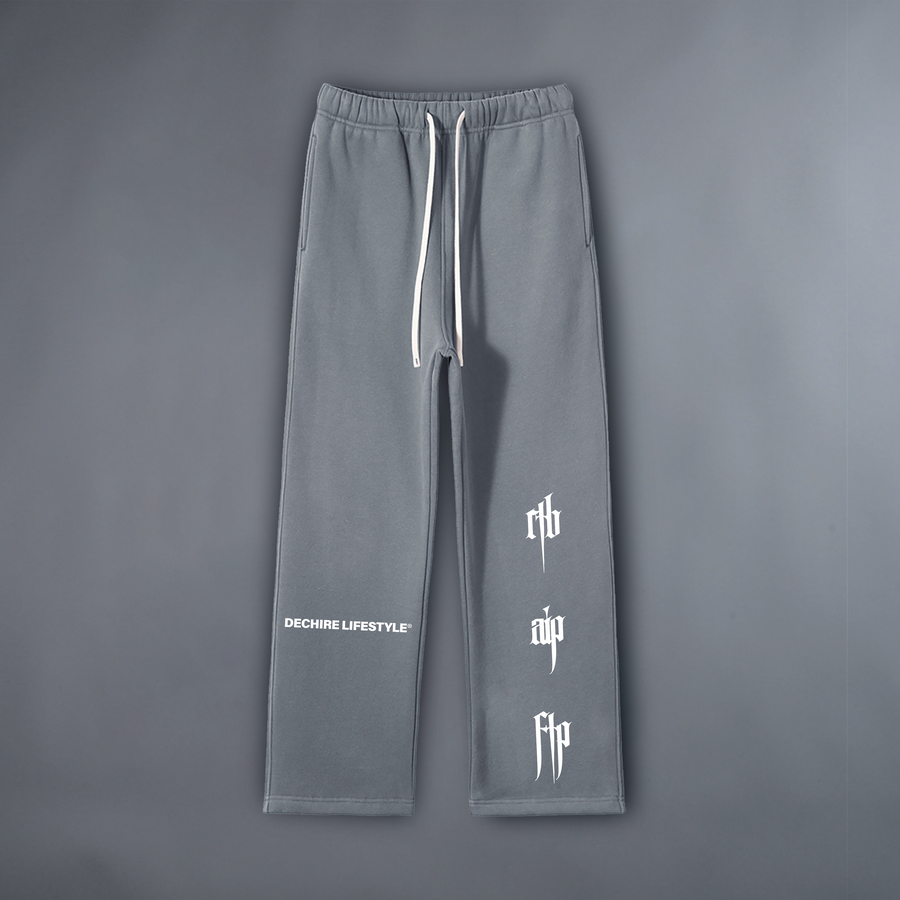 OLYMPUS V2 'LIMITED' CLASSIC  WIDE LEG SWEATS IN FLOWER GRAY