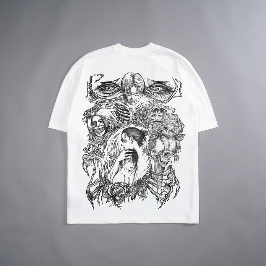 DOOMSDAY TITAN OVERSIZED BOXY TEE IN WHITE