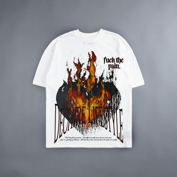 HEARTS ON FIRE 'LIMITED' 240X BOXY OVERSIZED TEE IN MOON WHITE