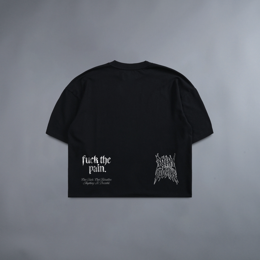 COAT OF ARMS 'LIMITED' 7.4oz DISTRESSED BOX CUT TEE IN MIDNIGHT BLACK