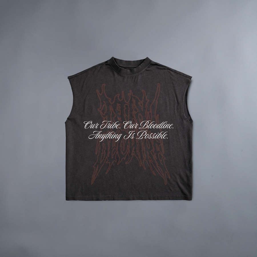 PARAGON OF VIRTUE 'LIMITED' MUSCLE TEE IN RETRO BLACK