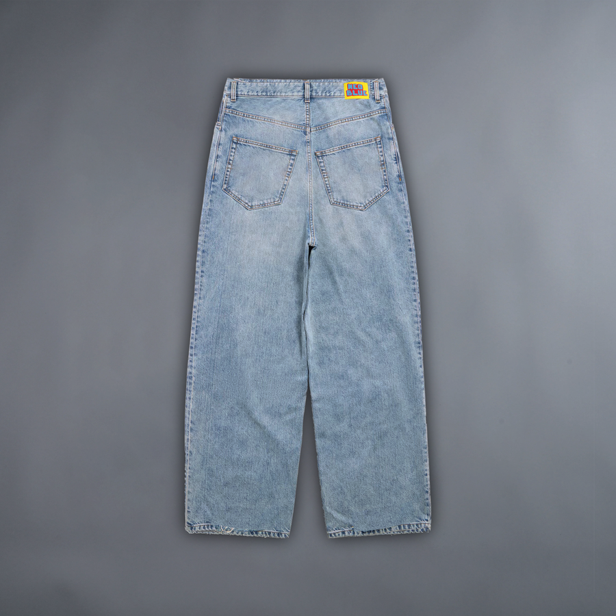 DECHIRE x NEO BLUE/© 'LIMITED' LA:MADE SUPER BAGGY JEANS IN DENIM LIGHT BLUE