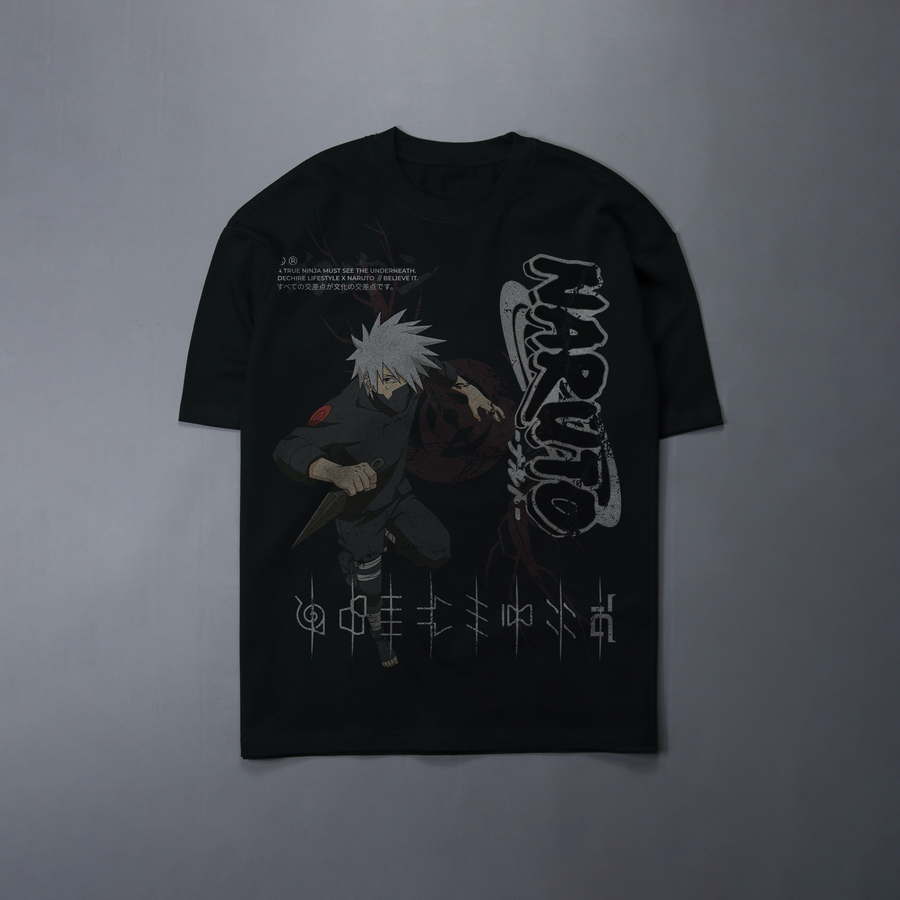 KAKASHI DROP SHOULDER TEE IN BLACK OR GRAPHITE GRAY