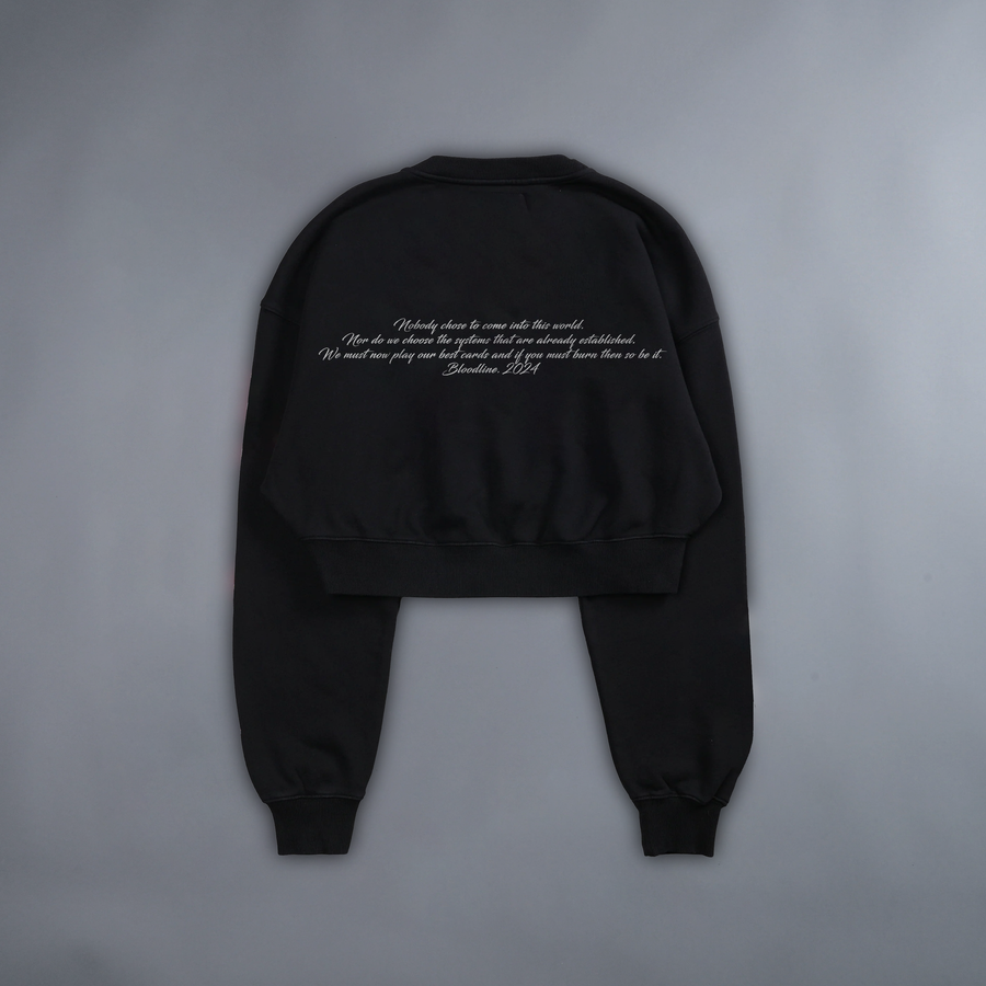 MOB MENTALITY 'LIMITED' CROPPED DROP SHOULDER CREW IN MIDNIGHT