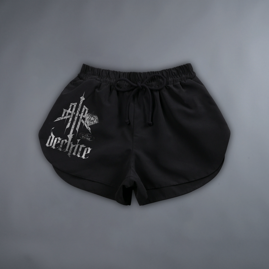 AIP V1 'LIMITED' FOR HER: TAFFETA NYLON RUNNING SHORTS IN BLACK